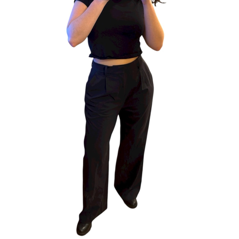 YPB Black Wide-Leg Trousers